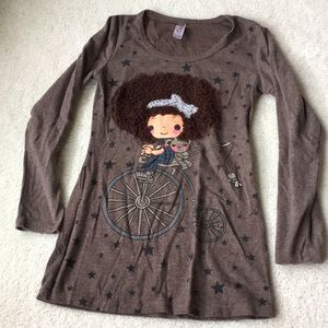 ‼️3 for $20 Korean Shirt Girl Bike long sleeve